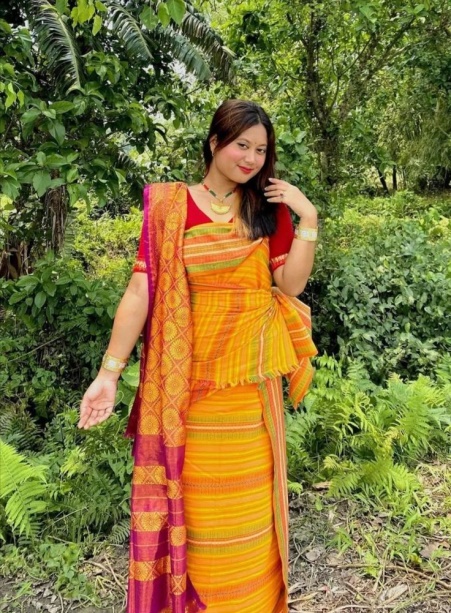 Bodo girl in traditional attire North East India Assam | Traditional ...