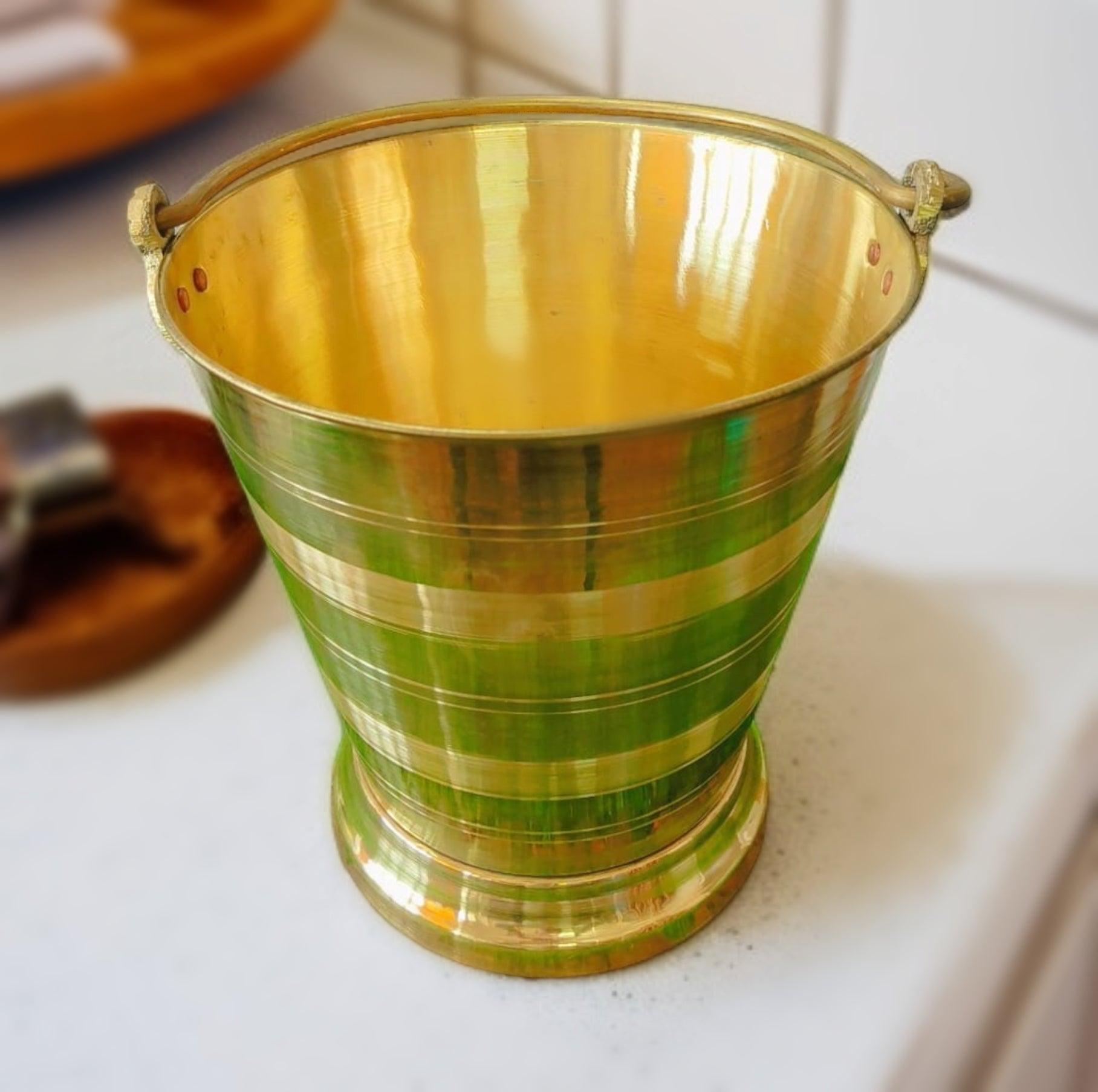 Brass Bucket in Vintage Style | Brass Utensils | Bombay Antiques