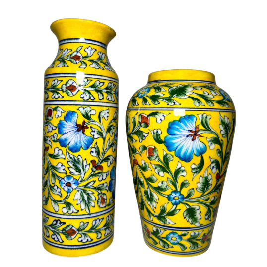 C:\Users\Microsoft\Desktop\mash venture\mash venture\Product Variety Details\Handcrafts Items\Heartful Catelog\Blue Pottery Products\HFC Blue Pottery Bottel & handi vase.png