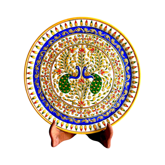 C:\Users\Microsoft\Desktop\mash venture\mash venture\Product Variety Details\Handcrafts Items\Heartful Catelog\Blue Pottery Products\HFC Blue Pottery Marble plate.png