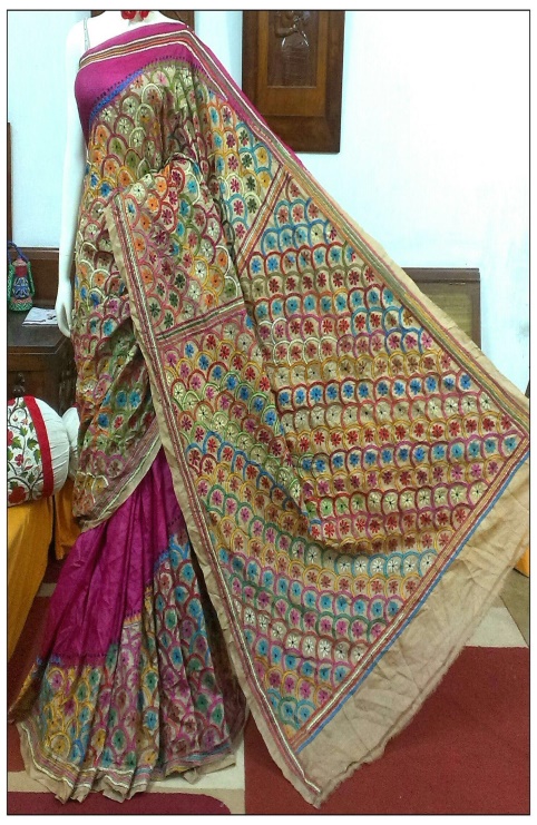 Embroidery Kantha Stitch Saree at Leroy Gonzales blog