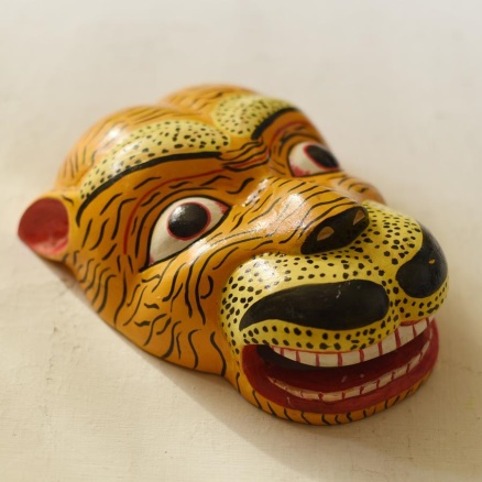 online handmade wooden tiger mask| Indian craft store