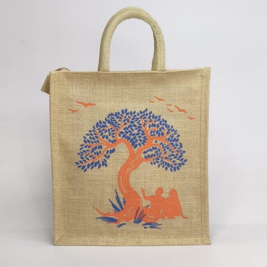Printed Jute Bag – Grameen Craft