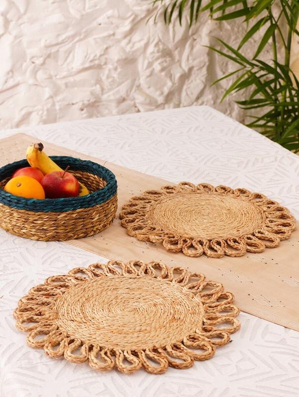 Shop LIVING ARTISTRY Brown Round Jute Hand Woven Mats for Home Online 39732287