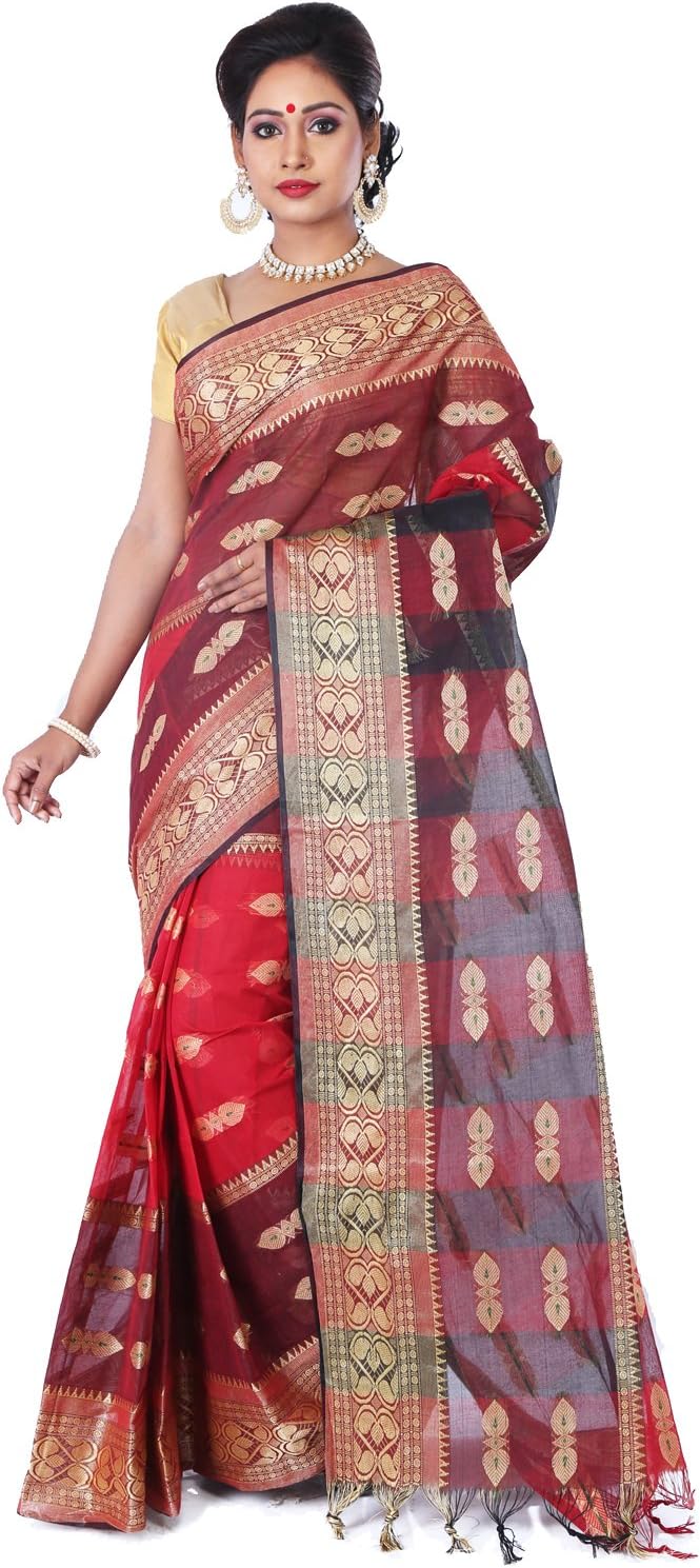 T.J. SAREES Tant Saree Santipuri Fulia Handloom Summer collection ...